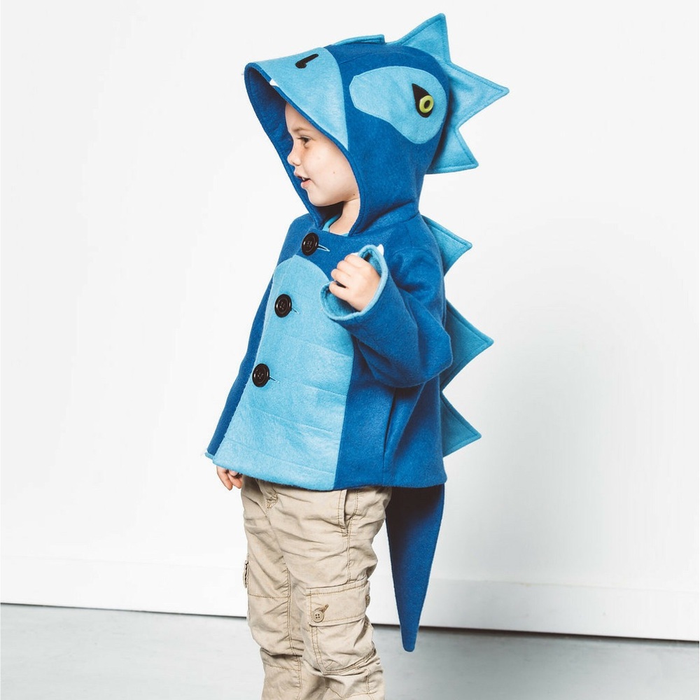 Little Goodall Blythe Blue Dinosaur Coat 4T - Picture 1 of 6